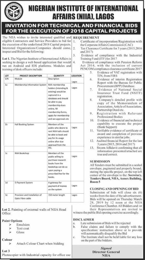 NIIA BID